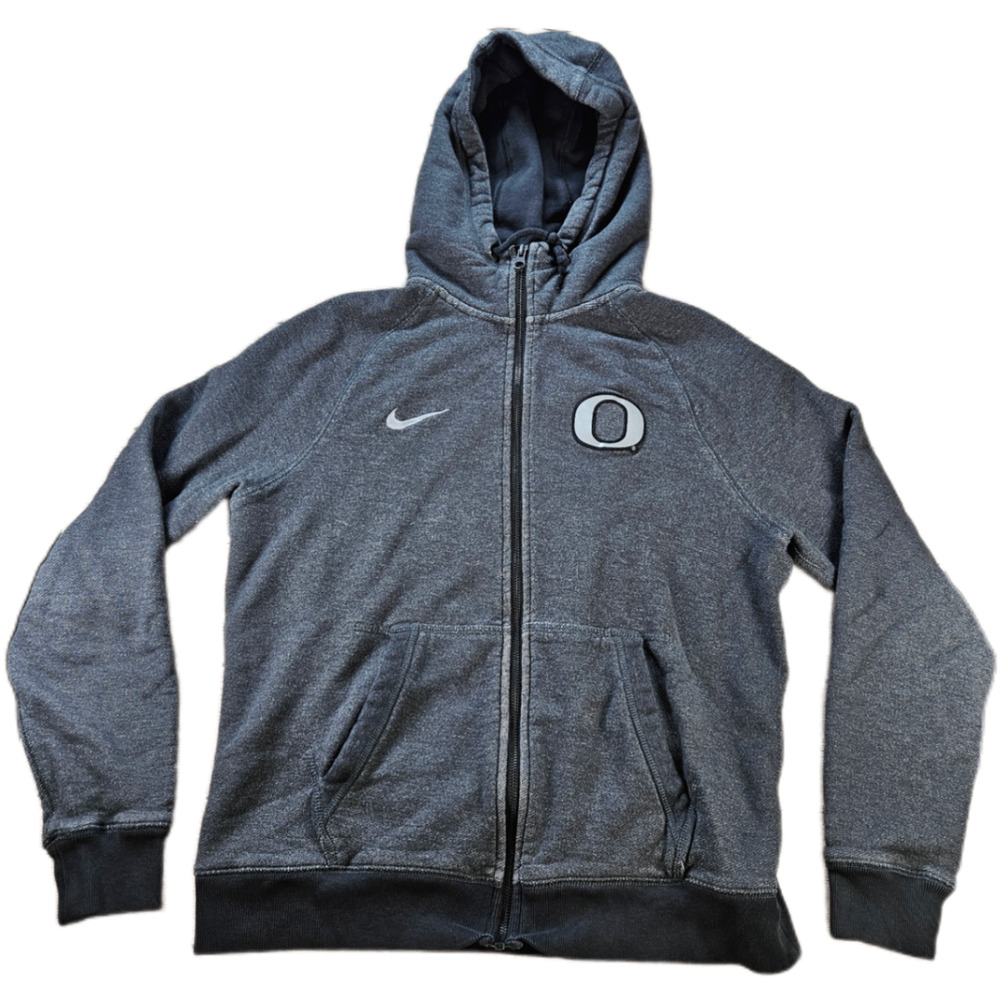 Nike Oregon Ducks Women's Gray Heather L Full Zip Hoodie Sweatshirt
